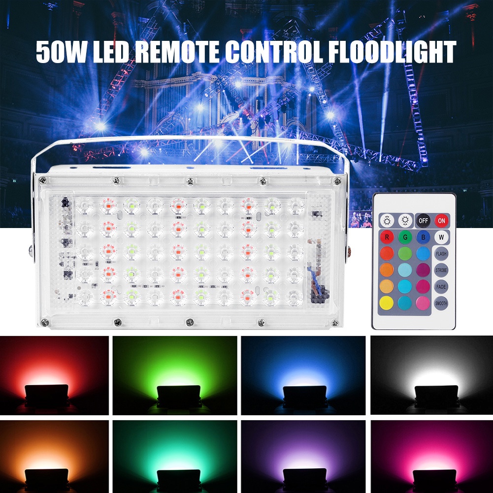 shiny-led-สปอตร์ไลท์-220vขนาด50วัตต์rgb-16-สีกลางแจ้งกันน้ำการควบคุมระยะไกลสปอตไลสำหรับสวนลานสวนไฟ