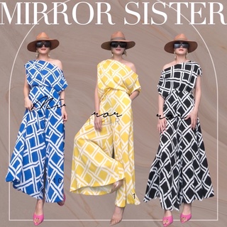 Code : 11017.1 ชุดเซทเก๋ๆ ชุดออกงาน ชุดน้ำเงิน ชุดสีเหลือง งานป้าย Mirrorsister