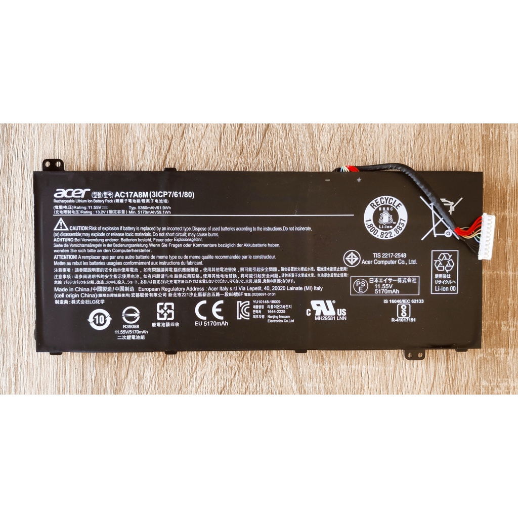 Batteria Acer AC17A8M Originale | Spin 3 SP314-52 / TravelMate X3410 | 61.9Wh, 11.55V