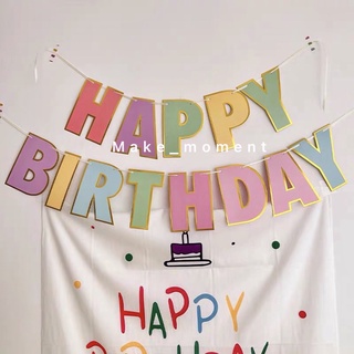 ภาพหน้าปกสินค้าแบนเนอร์ตัวอักษร  Happy Birthday (งานดีที่สุด)!!!  ตัวอักษรวันเกิด Happy birth banner ที่เกี่ยวข้อง