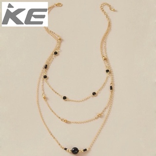 Black Bead Necklace Creative Diamond Chain Rice Bead MultiNecklace for girls for women low pr