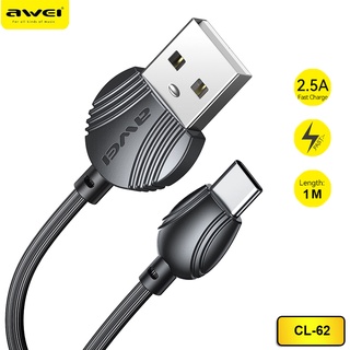 Awei ขายดี CL-62 สายชาร์จโทรศัพท์มือถือ Type-C USB ชาร์จเร็ว สําหรับ HuAwei Vivo Samsung