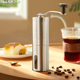 Allsking ที่บดกาแฟมือหมุน เครื่องบดเมล็ดกาแฟ สแตนเลส เครื่องบดกาแฟ Coffee Bean Grinder ที่บดเมล็ดกาแฟ เครื่องปั่นกาแฟ