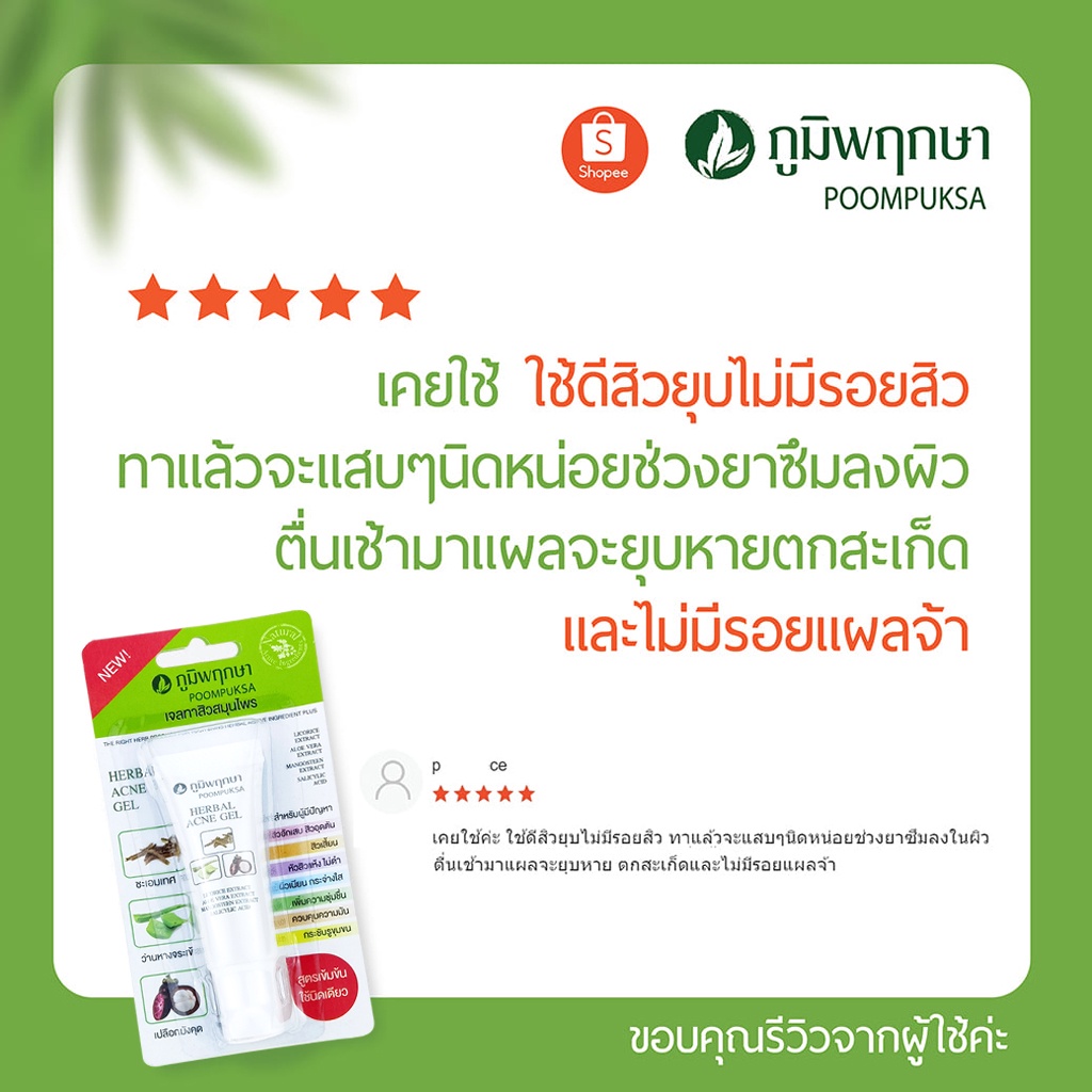 เจลแต้มสิว-เจลทาสิวสมุนไพร-ภูมิพฤกษา-เฮอร์เบอร์-แอคเน่-เจล-poompuksa-herbal-acne-gel-10-g