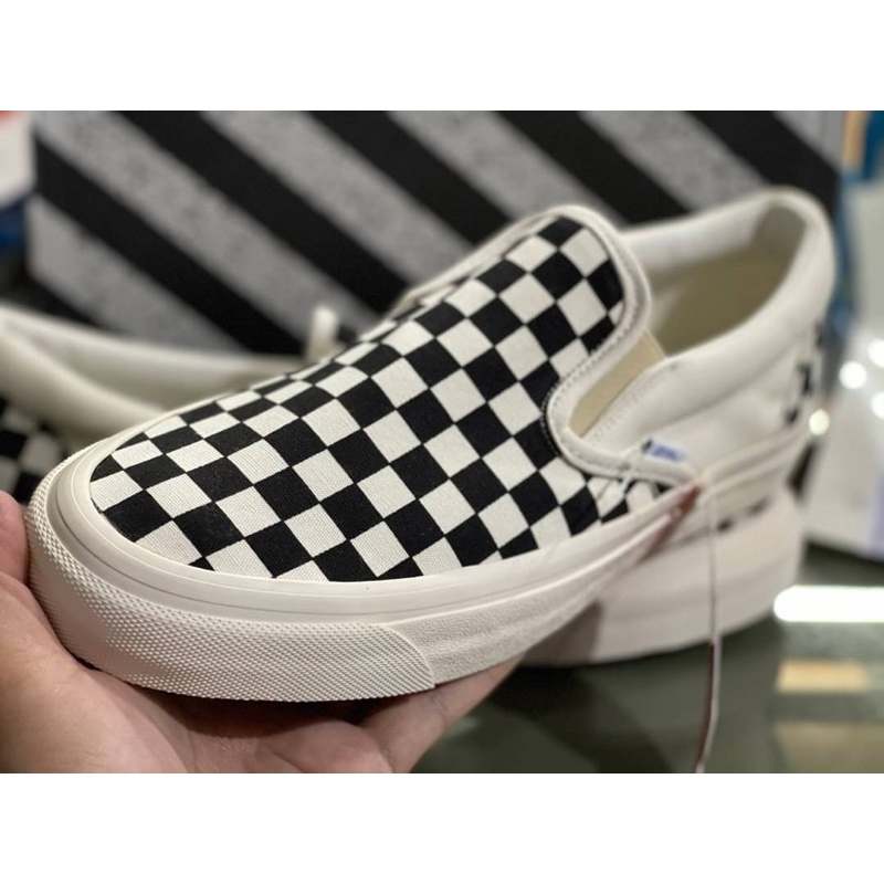 sales-30-รองเท้าผ้าใบ-vans-slip-on-checkerboard-white-comfycush