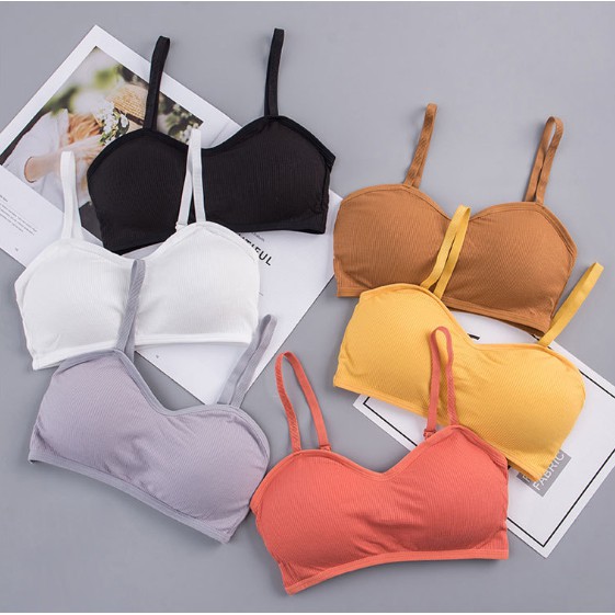 ภาพสินค้า068 มาใหม่  ชุดชั้นในเซ็กซี่ มีหลายสีให้เลือก ใหม่การออกแบบผ้าด้าย sport bra สายรัดที่สามารถปรับได้ จากร้าน cok.popular บน Shopee ภาพที่ 8