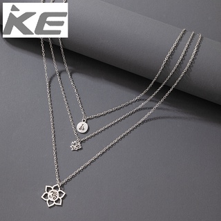 Lotus MultiNecklace Buddha Statue Silver Long MultiSweater Chain Women for girls for women low
