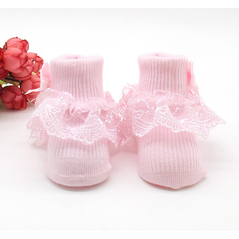 kimi-๑-ถุงเท้าเจ้าหญิง-แต่งลูกไม้-ลายดอกไม้-ไข่มุก-ให้ความอบอุ่น-สําหรับเด็กทารกแรกเกิด