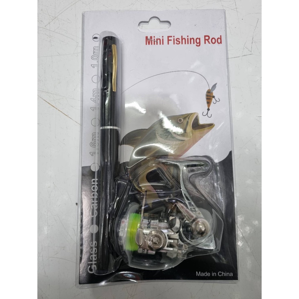 คันเบ็ดชุดปากกา-รอกสปิน-โลหะ-mini-fishing-rod