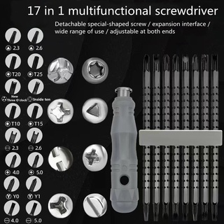 13/17 In 1  Multi-purpose Screwdriver Set Telescopic Cross Flat-head Triangular Inner Cross Double-headed Batch Of Head