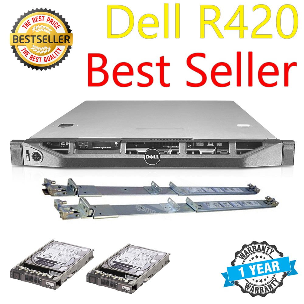 (ส่งฟรี รับประกัน 1 ปี ออก vat ได้) Server Dell R420 CPU E52470x2 RAM