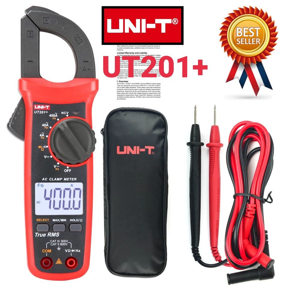 UNI-T UT201+NCV 600A/AC 600v/ACคลิปแอมป์ แคล้มป์มิเตอร์ มิเตอร์วัดไฟ ...