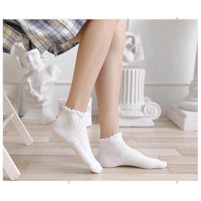 ภาพสินค้าถุงเท้าแฟชั่น สไตล์ญี่ปุ่นโลลิต้า มี2ความยาวให้เลือก ข้อสั้น/ข้อกลาง ลายขอบ ถุงเท้าสีดำ สีขาว NO.57 จากร้าน carina_shopping บน Shopee ภาพที่ 5