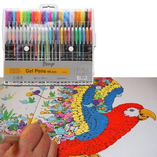 ปากกาเจล สำหรับวาดรูปงานศิลปะ แบบไม่ซ้ำ 48 สี