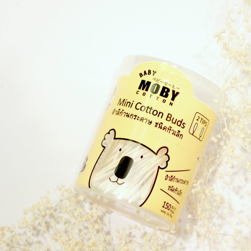 baby-moby-คอตตอนบัตหัวเล็ก-ก้านกระดาษ-รีฟิล-mini-cotton-buds-refill