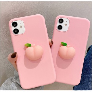 เคสโทรศัพท์มือถือแบบนิ่ม TPU ลายพีช 3D สําหรับ OPPO A54 Find X3 Pro Reno 3 Pro A5 A9 2020 A92S Reno2 F Z F11 Pro F9 F7 F5 A5S A3S A12 A12e