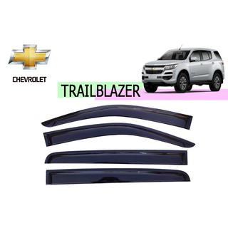 กันสาด/คิ้วกันสาด เชฟโรเลท เทรลเบลเซอร์ Chevrolet Trailblazer ปี 2012-2020 สีดำ มีสกรีนโลโก้