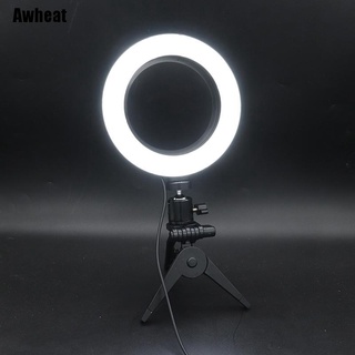 Awheat ^ โคมไฟวงแหวน Led 6 นิ้ว สําหรับถ่ายภาพเซลฟี่