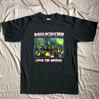 [100% Cotton] เสื้อยืดลําลอง แขนสั้น คอกลม พิมพ์ลาย BAD ACID 2000s Lynch the Weirdo สไตล์วินเทจ