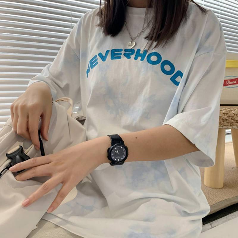 ff-shop-เสื้อยืดคอกลมแขนสั้น-oversize-ลายมัดย้อมสกรีนneverhood-ผ้านิ่มเด้งใส่สบาย-c004