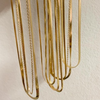 𝐴𝑆𝐻𝐼𝑅𝐴 (18k gold plated) สร้อยคอสายฝอ สร้อยคอแฟชั่น สร้อยสายฝอ snake chain necklace stainless necklace fashion necklace