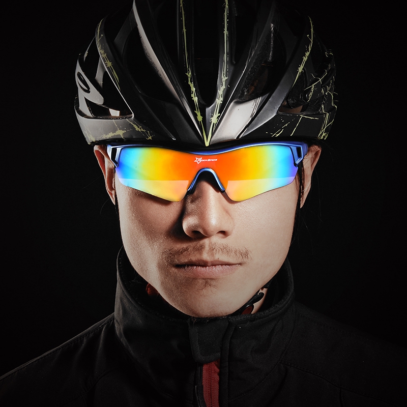 แว่นสายตาสั้นกันแดดโพลาไรเซชันของชายและหญิงที่ขี่จักรยานออกกำลังกายกลางแจ้งทรายบังลมอุปกรณ์จักรยาน