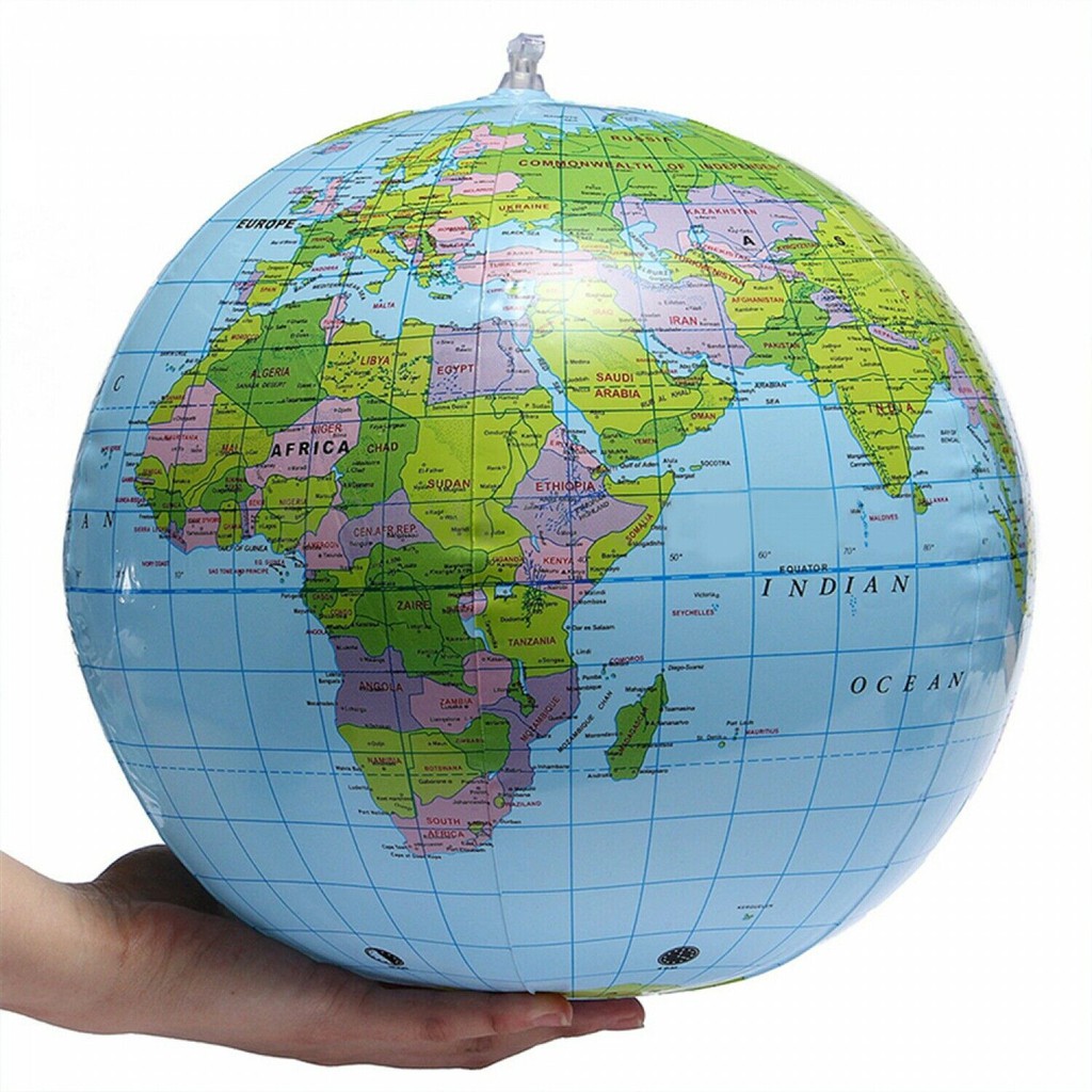 30 ซม.Inflatable Blow Up World Globe Earth Map Ball การศึกษา Planet ...