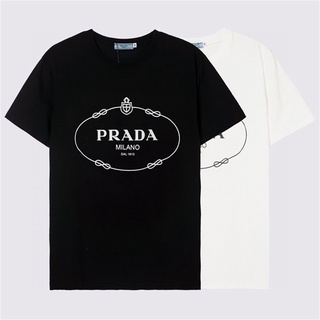 [S-5XL]เสื้อยืดแขนสั้นลําลอง ผ้าฝ้าย พิมพ์ลายตัวอักษร Pr&amp;a ขนาดใหญ่ แฟชั่นคู่รัก สไตล์คลาสสิก สําหรับผู้ชาย และผู้หญิง