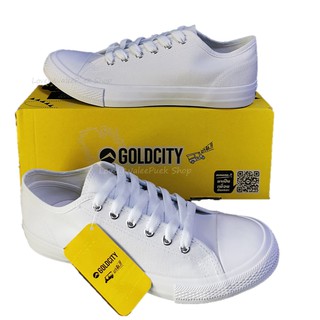 ภาพขนาดย่อของภาพหน้าปกสินค้า(พร้อมส่ง )GoldCity รองเท้าผ้าใบสีขาวพื้นนุ่มใส่ทน Size 35-45 จากร้าน lovelywalee บน Shopee ภาพที่ 5