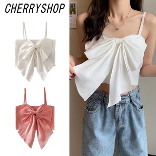 cherryshop พร้อมส่ง🔥เสื้อถัก🍀กุทัณฑ์ สลิงด้านบน เซ็กซี่สวยกลับแฟชั่นอเนกประสงค์