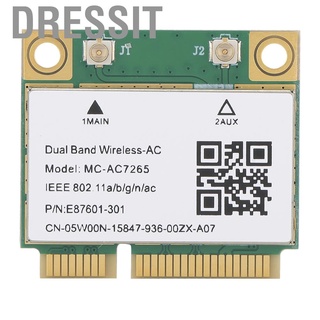 Dressit MC - AC7265 Mini Dual Band Wireless Network Card  PCI-E High Speed ​​Bluetooth Portable Internet Adapter Suitable for Desktop PCs Laptops and All-in-1s