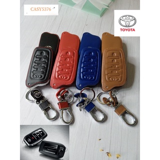 พร้อมส่ง ซองหนังใส่รีโมทกุญแจ Toyota Fortuner / Camry ปี 2015-2018 รุ่น Smart Key เคสรีโมท เคสกุญแจ( 4 ปุ่ม）