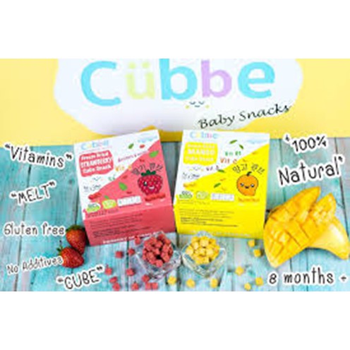 ภาพสินค้าCubbe มะม่วงกรอบฟรีซดรายทรงเต๋า ตรา คิ้วบ์ (Cubbe  Freeze Dried Mango Cube Snack) แพ็คสุดคุ้ม 6 แถมฟรี 1 กล่อง จากร้าน kiddysstore บน Shopee ภาพที่ 2