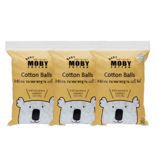 (แพ็ค3ห่อ)BABY MOBY สำลีก้อนขนาดมาตรฐาน 300 กรัม (ชุด 3 ห่อ)