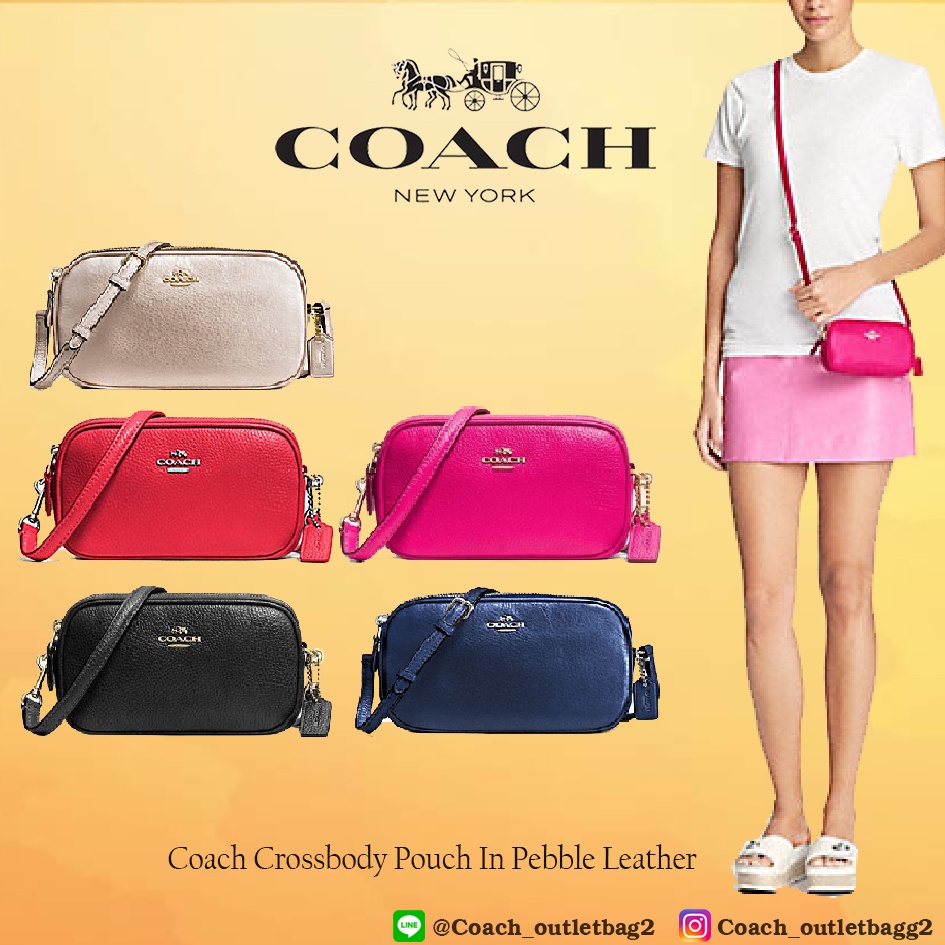 Coach Crossbody Pouch In Pebble Leather Shopee Thailand
