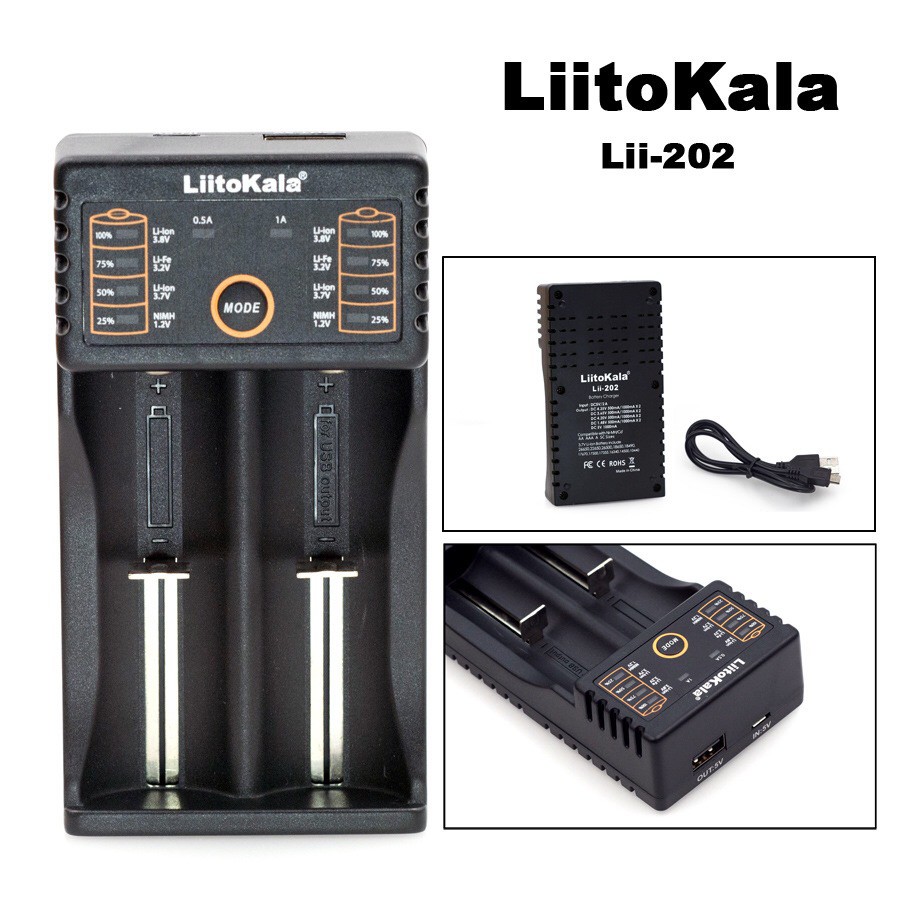 ภาพหน้าปกสินค้าใหม่ เครื่องชาร์จ LiitoKala Lii-202 เครื่องชาร์จถ่าน Li-ion 18650 18350 16340 14500 26650 Ni-MH Ni-Cd AA AAA จากร้าน uvrg9bwxl8 บน Shopee