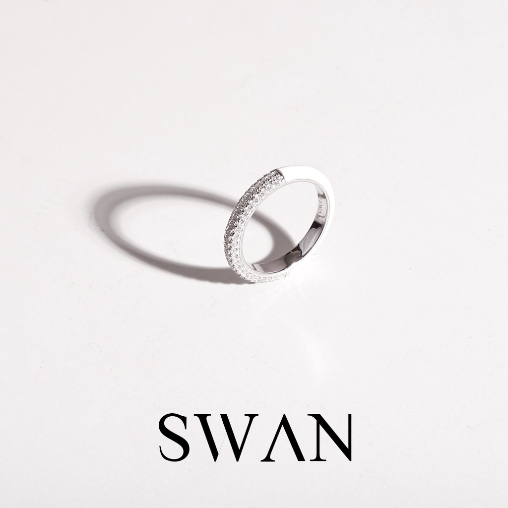 ภาพหน้าปกสินค้าSWAN - Pave Enamel Ring แหวนเงินแท้ ชุบสี enamel ใส่แล้วไม่แพ้ ฝังเพชร์คิวบิคเซอร์โคเนีย cubic zirconia จากร้าน swanthailand บน Shopee