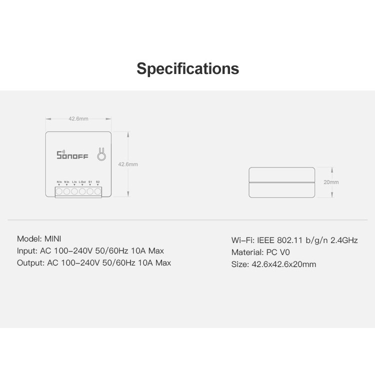 sonoff-mini-r2-รุ่นใหม่-wi-fi-diy-smart-switch-ตัวแทนจำหน่ายขายเอง-สวิตช์ควบคุมอุปกรณ์ไฟฟ้าเเบบไร้สาย