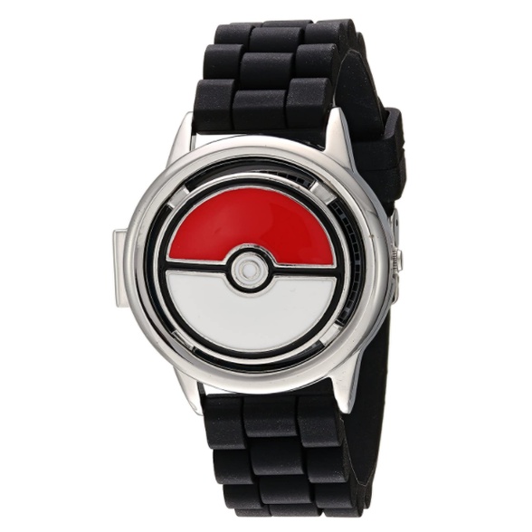 ส่งตรงจากญี่ปุ่น-pokemon-mens-quartz-metal-amp-silicone-casual-watch-black