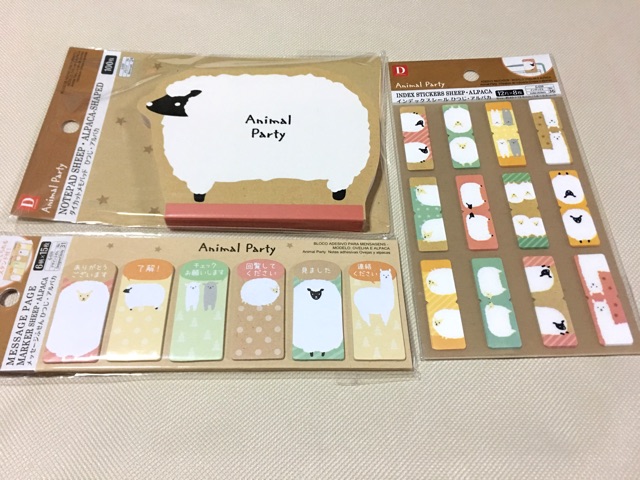 พร้อมส่ง-ชุด-animal-party-เซ็ต-3-ชิ้น-notepad-page-marker-index-sticker