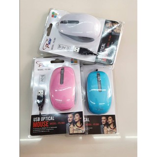 MOUSE เมาส์ต่อคอมหัวแบน PS:080 USB OPTICAL 1000 DPI Support windoows 7/8/10 สัญญานดี แข็งแรงทนทาน