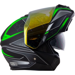 หมวกกันน็อค ยกคาง ID HELMETS รุ่นHybrid-ดำด้าน-เขียว matt-black เทา-ส้ม