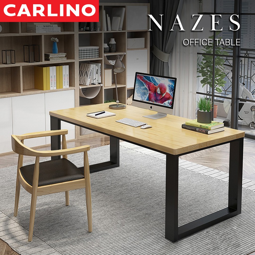 ภาพหน้าปกสินค้าพร้อมส่ง  CARLINO: โต๊ะ โต๊ะไม้ ไม้ยางพารา โต๊ะรับประทานอาหาร Nazis Sturdy Solid Wood Table จากร้าน furniturefarm2u บน Shopee