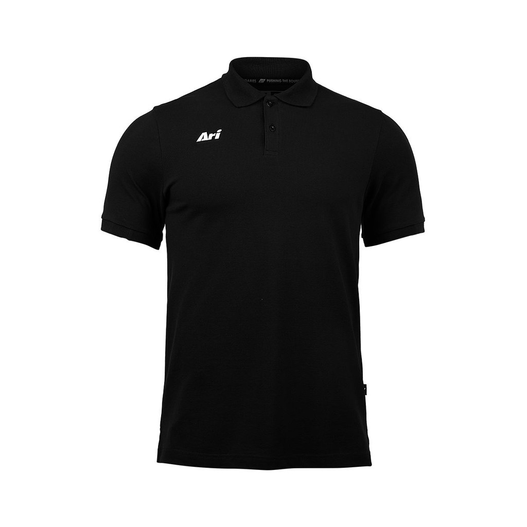 ภาพหน้าปกสินค้าARI REGULAR FIT SMART POLO - BLACK/WHITE เสื้อโปโล อาริ Regular สีดำ