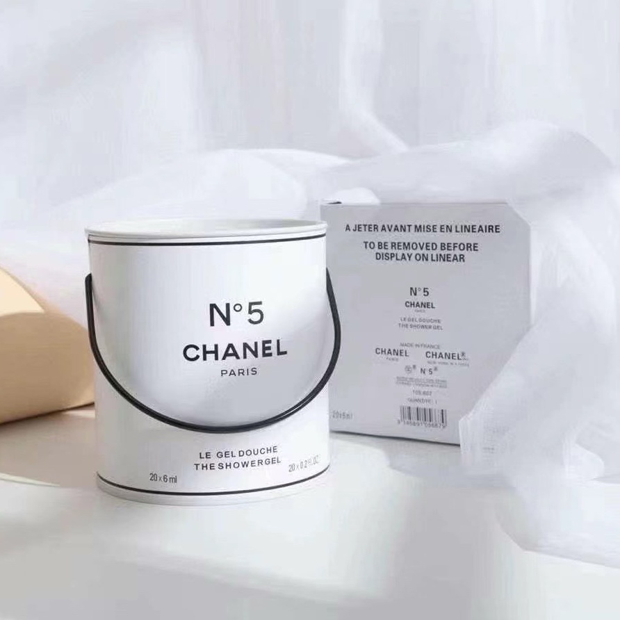 เจลอาบน้ำสีขาว No.5 Chanel White No. 5 Bath Gel Iron Bucket 20×6ml