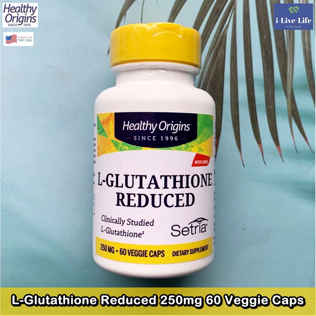 แอล - กลูตาไธโอน Setria L-Glutathione Reduced 250 mg 60 Veggie Caps - Healthy  Origins