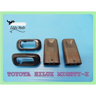 TOYOTA HILUX MIGHTY-X DOOR LOCK BOTTON LH&amp;RH SET "GREY" (2 SETS)  / ปุ่มล็อคประตูรถ ชนิดขากลม ซ้ายขวา (พร้อมขอบ) สีเทา
