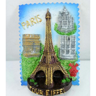แม่เหล็กติดตู้เย็นนานาชาติสามมิติ รูปแหล่งท่องเที่ยว Tour Eiffel ประเทศฝรั่งเศส 3D fridge magnet Tour Eiffel Paris