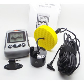 Sonar Fish Finder โซน่าหาปลา แบบสายพร้อมแสดงอุณหภูมิน้ำ หน้าจอ Dot Matrix FSTN LCD น้ำลึกสูงสุด100 m FF718D Upgrade