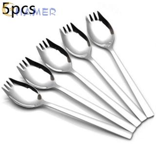 Spork Salad Noodle Spoon Tools Outdoor Camping Picnic Set Utensils Silver Soup Scoop Cutlery Tableware Kitchen